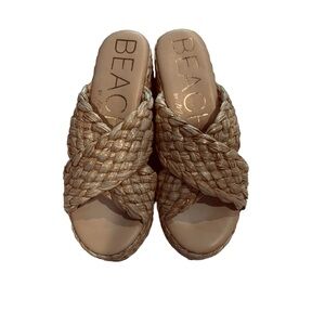 NWOB Raffia Criss Cross Sandals by BEACH